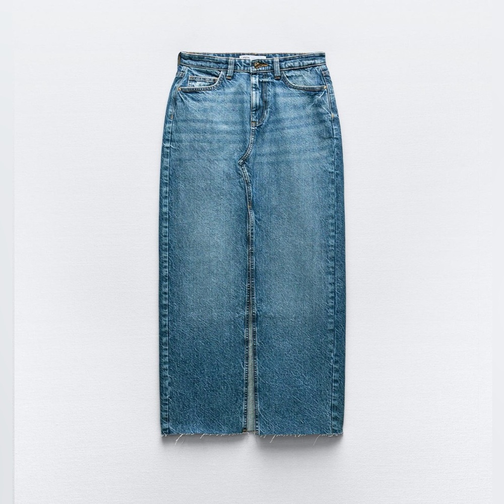 Zara Denim Midi Skirt